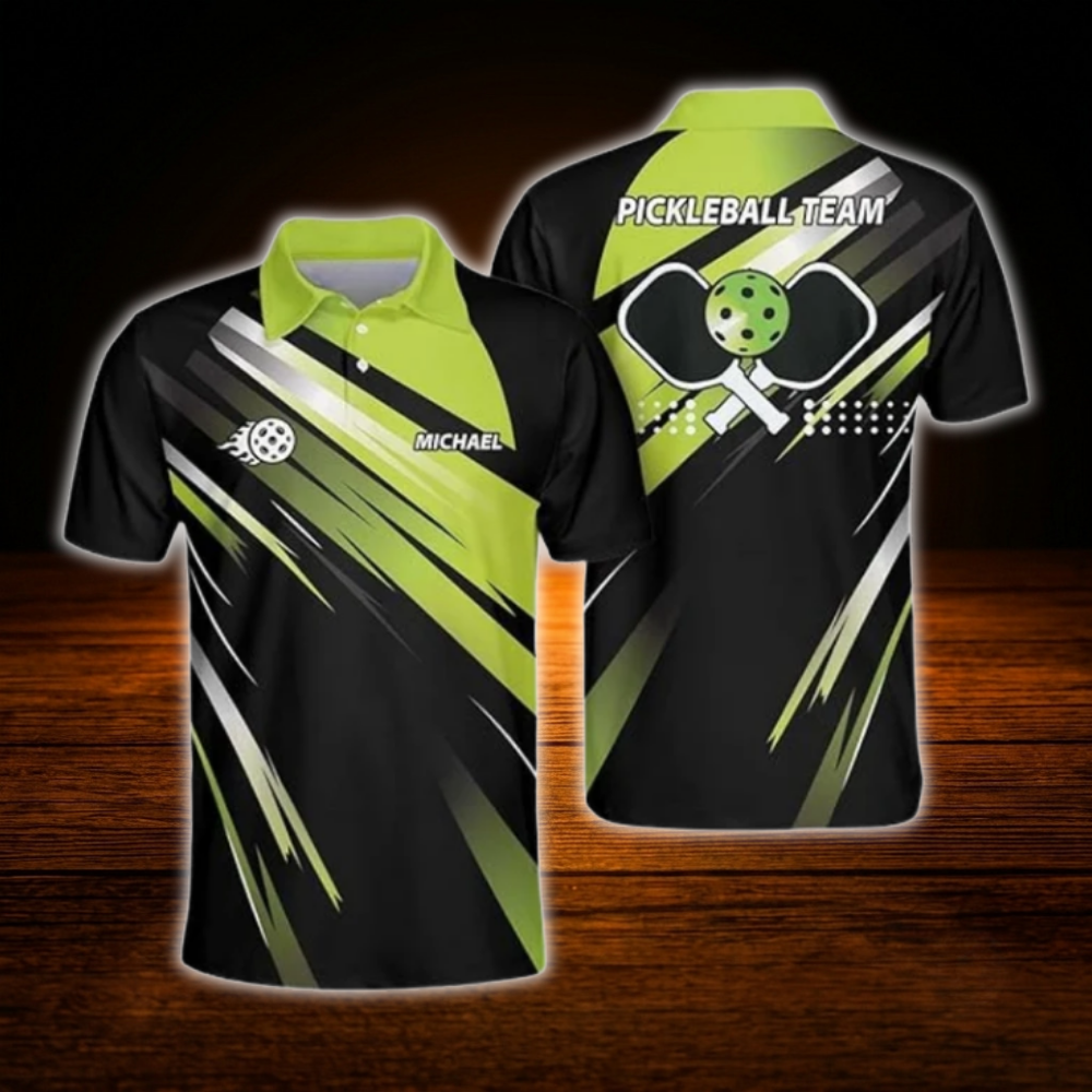 Custom Black And Red Pickleball Team Polo Shirt, Custom Pickleball Shirt
