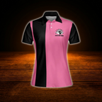 Custom Watch Yourself This Girl Knows How To Handel Her Balls Bowling Polo Shirts For Women, Custom Funny Bowling Shirts For Women