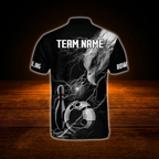 Custom Eagle Black Bowling Jersey Men, Custom Eagle Bowling Team Shirt