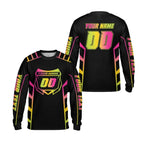 Custom Neon Gradient Dirt Bike Long Sleeve Jersey For Men, Custom Neon Dirt Bike Shirts ME0024