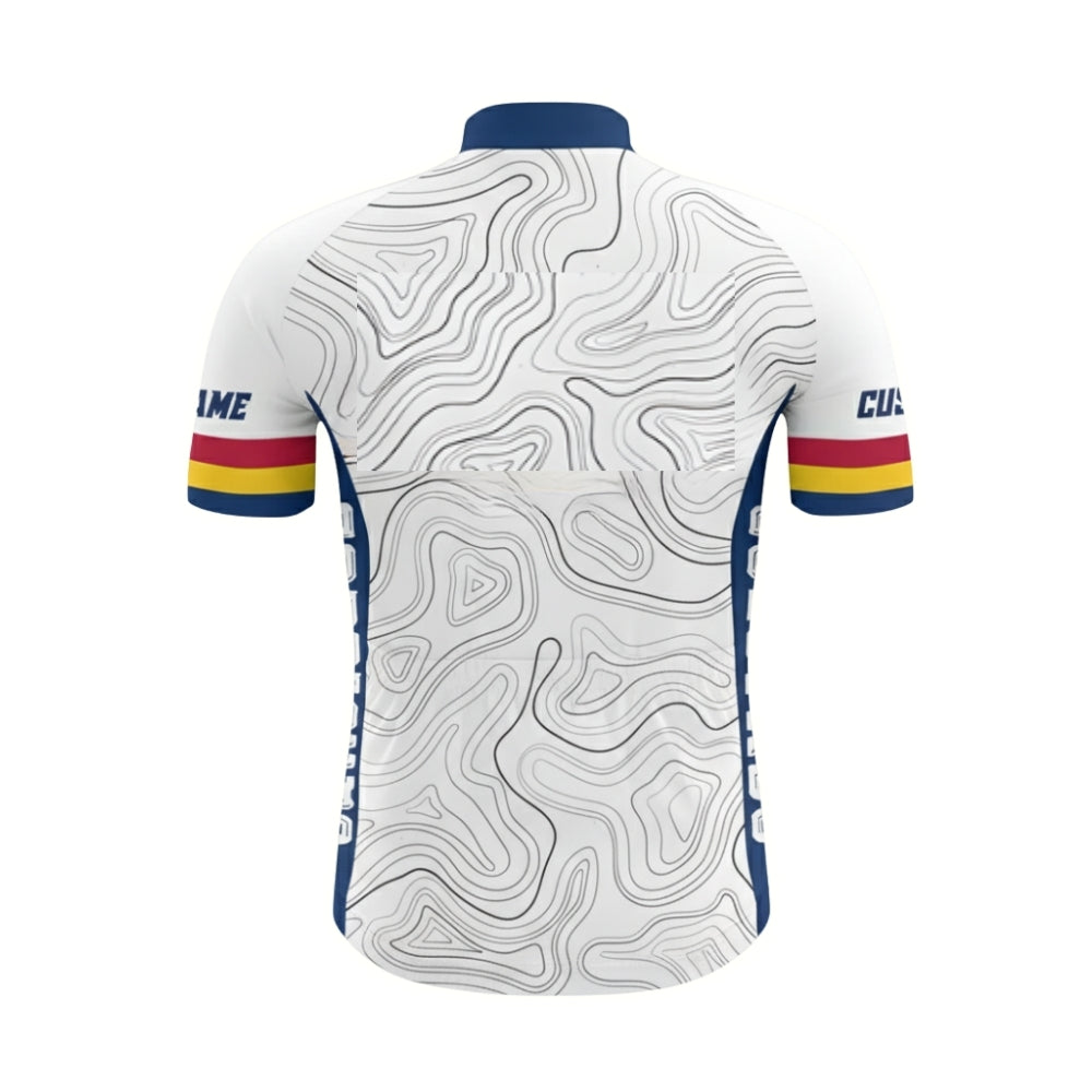 Custom Colorado White Cycling Short Sleeve Jersey Mens, Custom Colorado Cycling Jerseys CZ0045