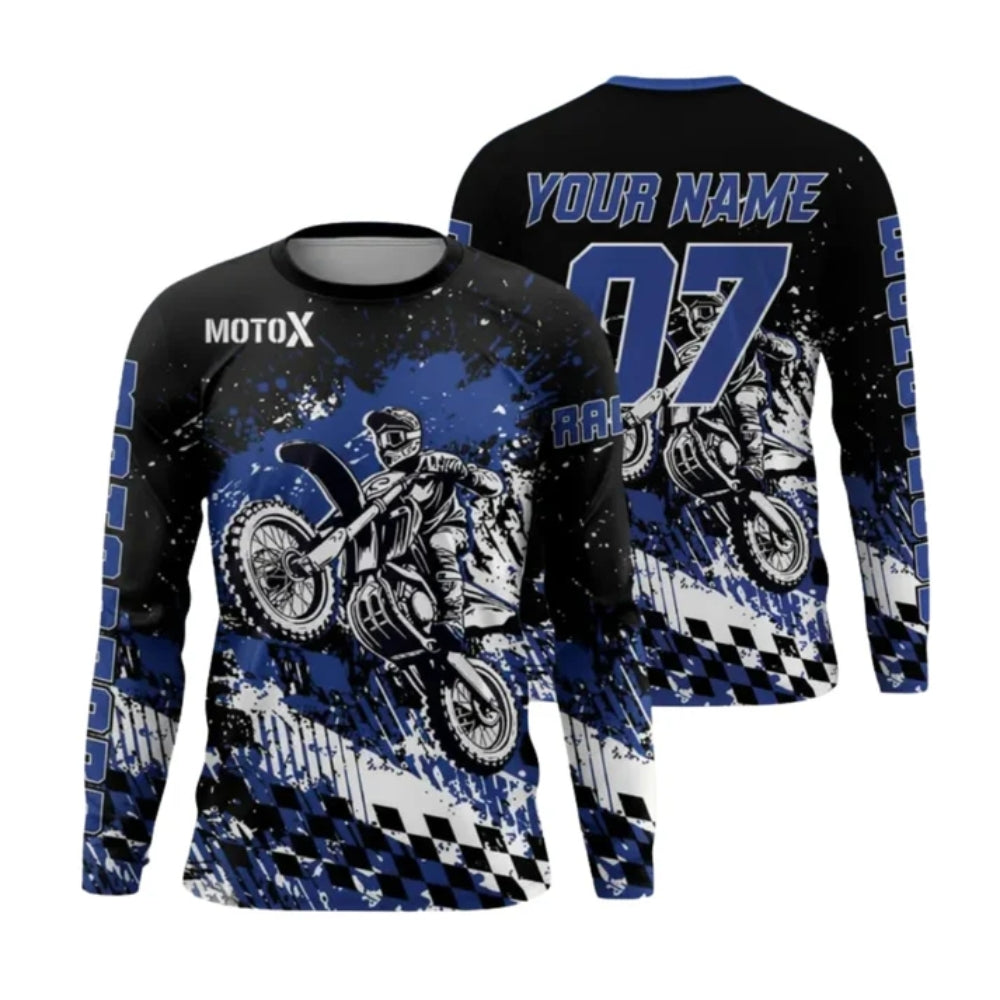 Custom MX Motocross Racing Red Black Long Sleeve Jersey Mens, Custom Motocross Shirts ME0039
