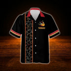 Custom Retro Black Hawaiian Shirt Men Women, Custom Retro Bowling Team Shirt