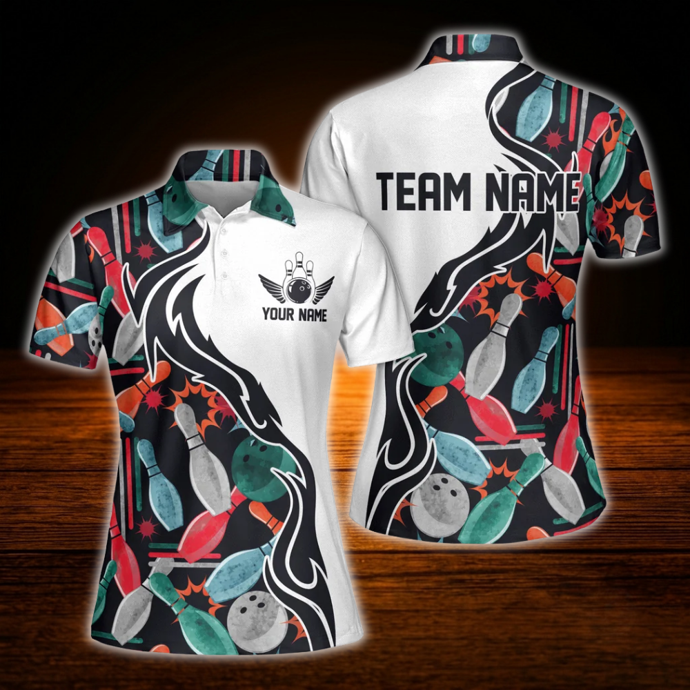 Custom Team Women's Bowling Polo Shirts, Custom Bowling Shirt For Ladies