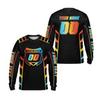 Custom Neon Gradient Dirt Bike Long Sleeve Jersey For Men, Custom Neon Dirt Bike Shirts ME0024