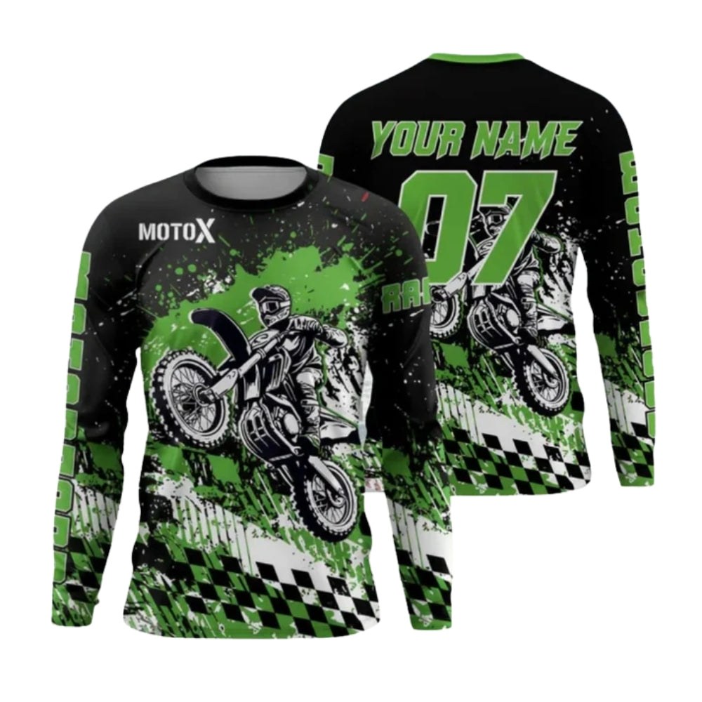 Custom MX Motocross Racing Red Black Long Sleeve Jersey Mens, Custom Motocross Shirts ME0039