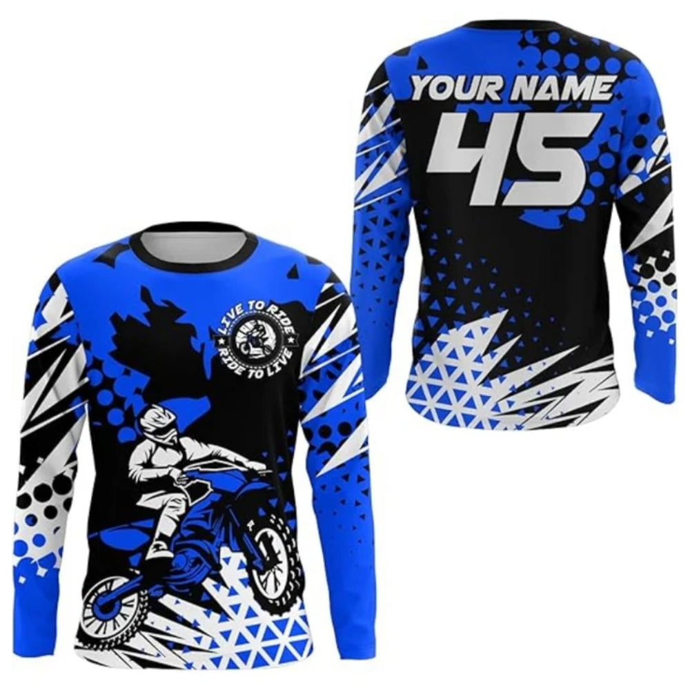 Custom Live To Ride MX Jersey For Men, Custom Motocross Shirts MZ0009
