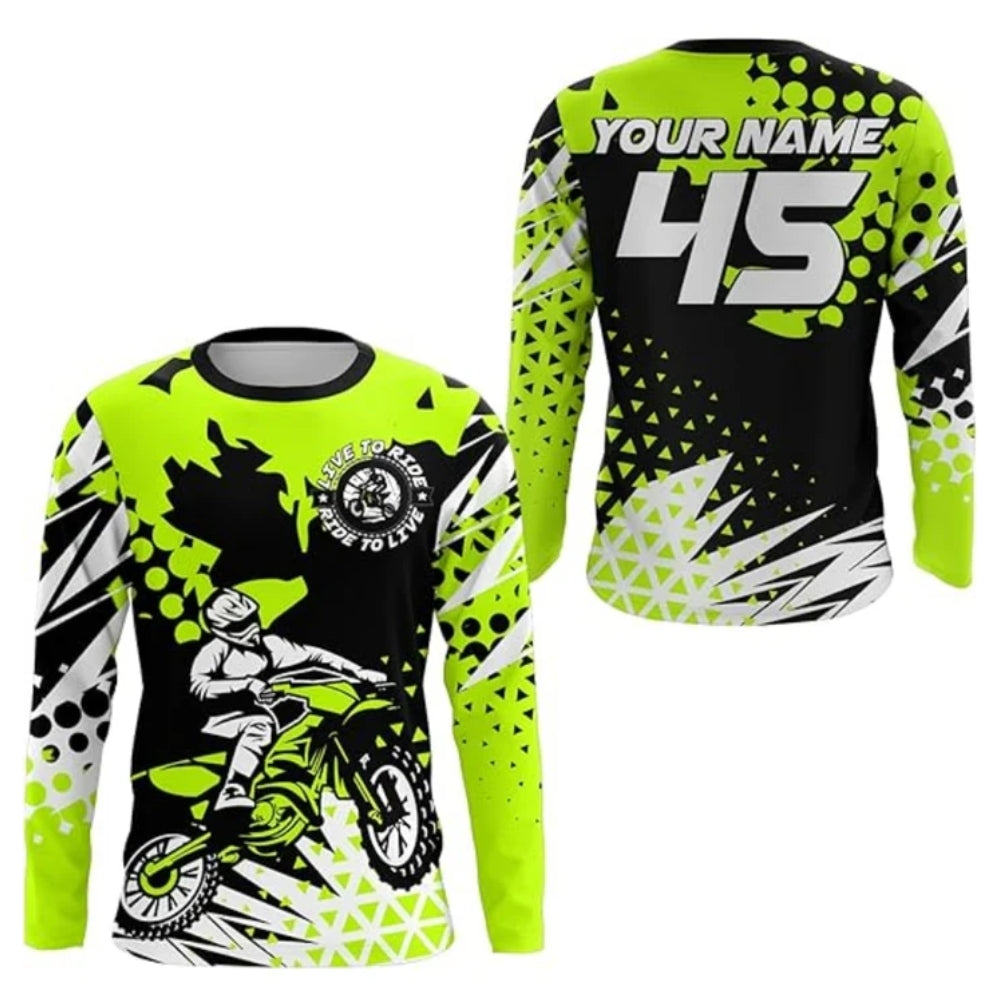 Custom Live To Ride MX Jersey For Men, Custom Motocross Shirts MZ0009