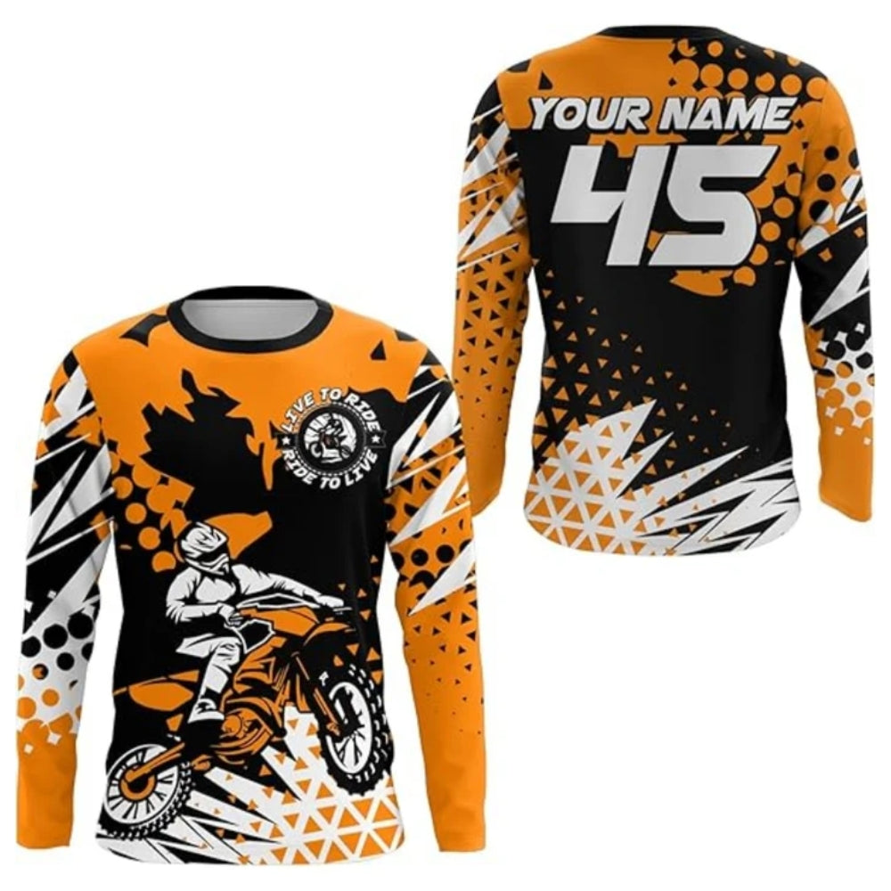 Custom Live To Ride MX Jersey For Men, Custom Motocross Shirts MZ0009