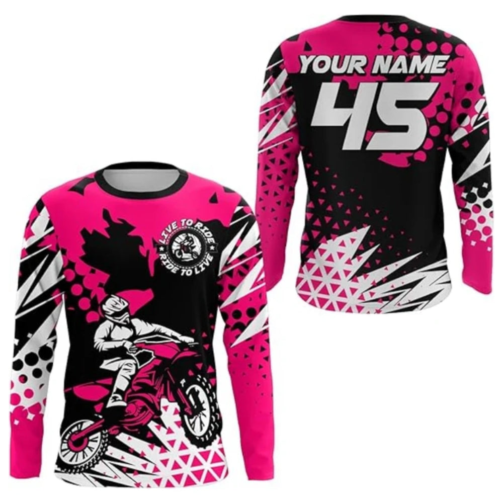 Custom Live To Ride MX Jersey For Men, Custom Motocross Shirts MZ0009