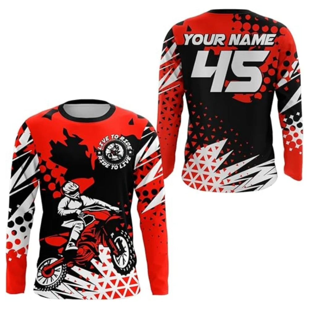 Custom Live To Ride MX Jersey For Men, Custom Motocross Shirts MZ0009