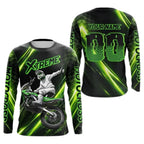 Custom Motocross Racing Neon Green  Long Sleeve Jersey Mens, Custom Dirt Bike Jerseys MZ0086