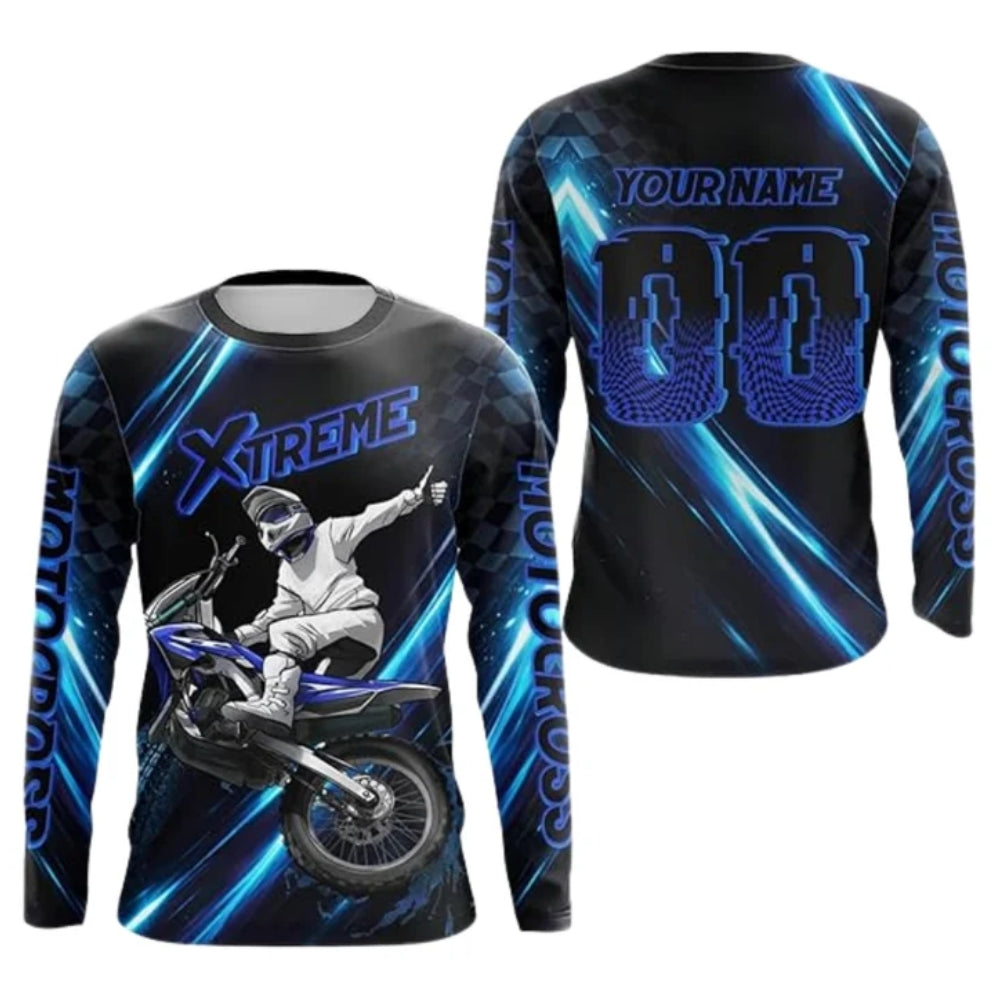 Custom Motocross Racing Neon Green  Long Sleeve Jersey Mens, Custom Dirt Bike Jerseys MZ0086