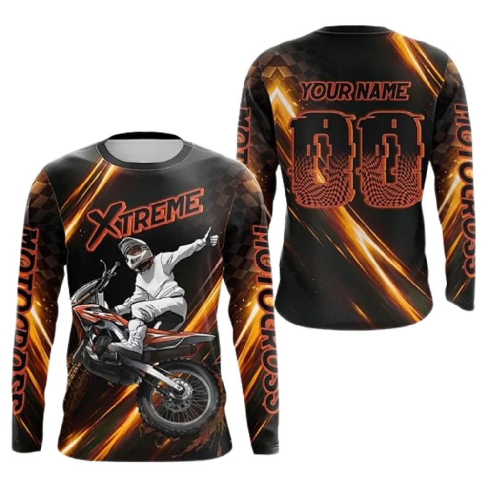 Custom Motocross Racing Neon Green  Long Sleeve Jersey Mens, Custom Dirt Bike Jerseys MZ0086