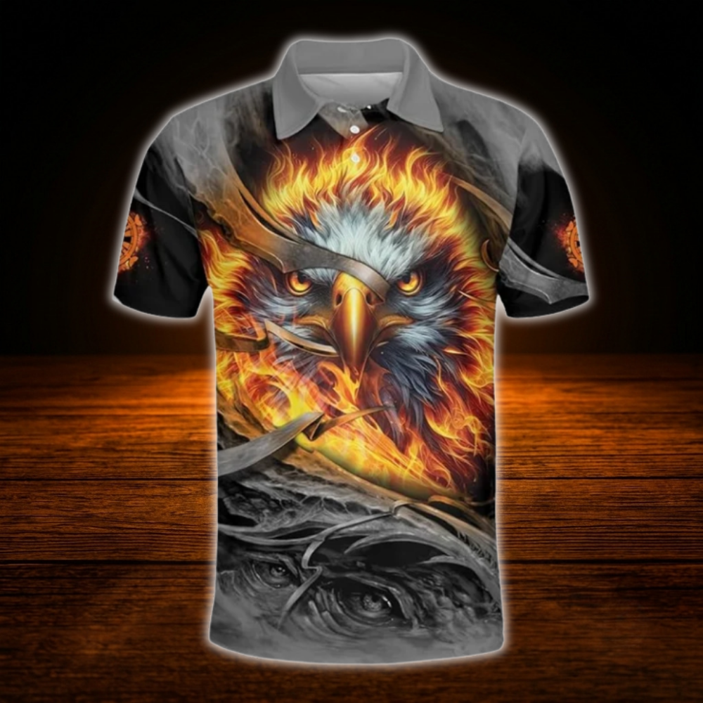 Custom Eagle Fire Darts Polo Shirt Men, Custom Eagle Dart Shirt