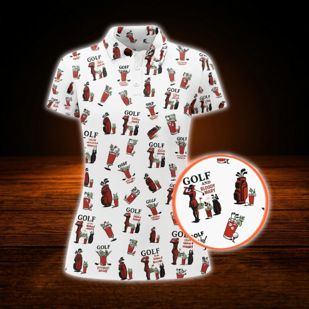 Women's Golf And Blood Mary Sleeveless Golf Shirt, Cocktail Golf Shirts For Ladies