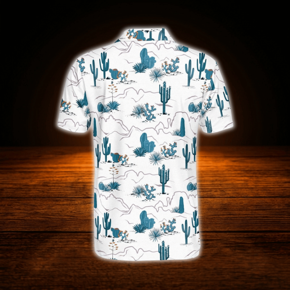 Cactus Golf Polo Shirts For Men, Western Golf Shirts