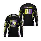 Custom Neon Gradient Dirt Bike Long Sleeve Jersey For Men, Custom Neon Dirt Bike Shirts ME0024