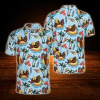 Funny Bigfoot Tropical Golf Polo Shirts For Men, Bigfoot Golf Shirts