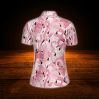 Pink Flamingo Women's Golf Polo Shirt, Flamingo Golf Shirt For Women