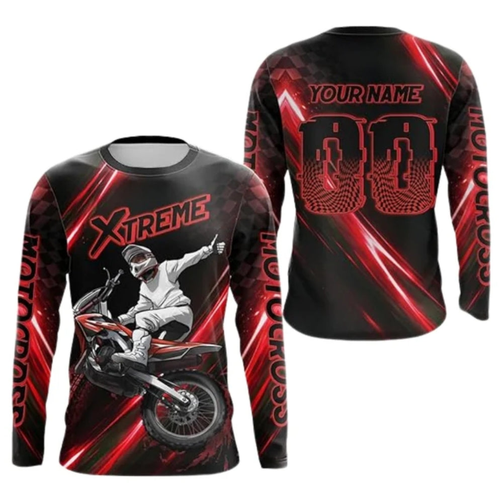 Custom Motocross Racing Neon Green  Long Sleeve Jersey Mens, Custom Dirt Bike Jerseys MZ0086