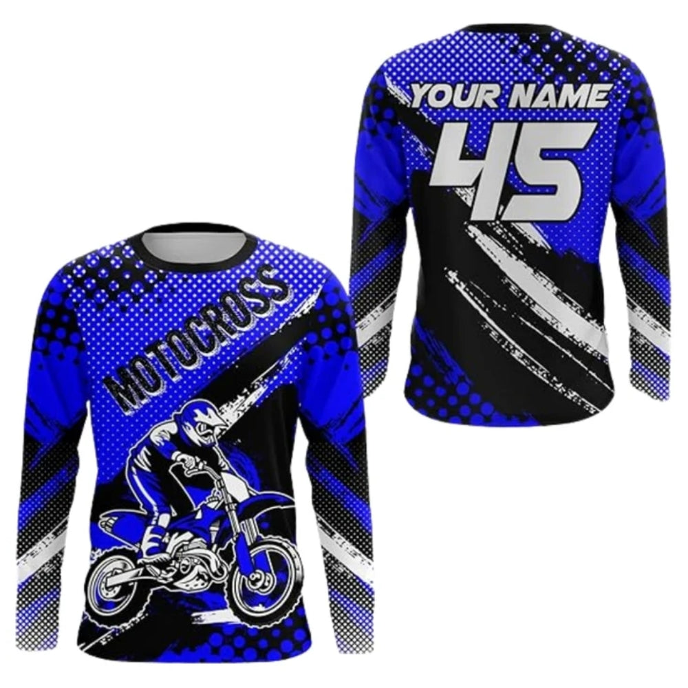 Custom Black Orange Motocross Long Sleeve Jersey For Men, Custom Dirt Bike Shirts MZ0087