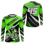 Custom Black Orange Motocross Long Sleeve Jersey For Men, Custom Dirt Bike Shirts MZ0087