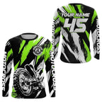 Custom Black Red Motocross Long Sleeve Men Jersey, Custom Racing Dirt Bike Shirts MZ0088