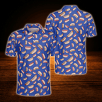 Blue Hot Dog Golf Polo Shirts For Men, Hot Dog Golf Shirts