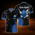 Custom Flame Purple Black Bowling Jersey For Men, Custom Flame Bowling Team Shirt