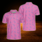 Cactus Pink Golf Polo Shirt For Men, Cactus Golf Shirt