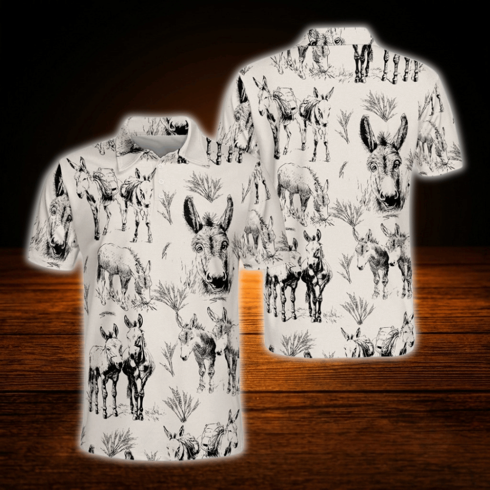 Vintage Donkey Golf Polo Shirts For Men, Donkey Golf Shirts