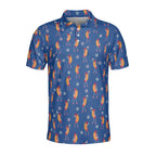 Men's Funny Hot Dog Blue Golf Polos Shirt, Hot Dog Golf Shirts GE0098