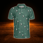Panda Men's Dark Green Golf Polo Shirt, Panda Golf Shirt