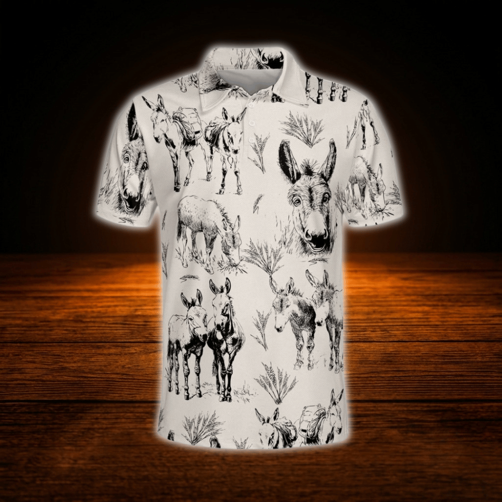 Vintage Donkey Golf Polo Shirts For Men, Donkey Golf Shirts