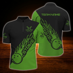 Custom Flame Red Bowling Jersey Shirts For Men, Custom Flame Bowling Team Shirts