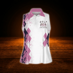 Golf Friend Flamingo Ladies Sleeveless Golf Shirt, Flamingo Team Golf Shirts For Women