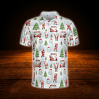 Funny Santa Christmas Men's Polo Golf Shirt, Christmas Golf Shirt