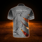 Custom Grey Bowling Team Jersey For Men, Custom Bowling Team Shirt