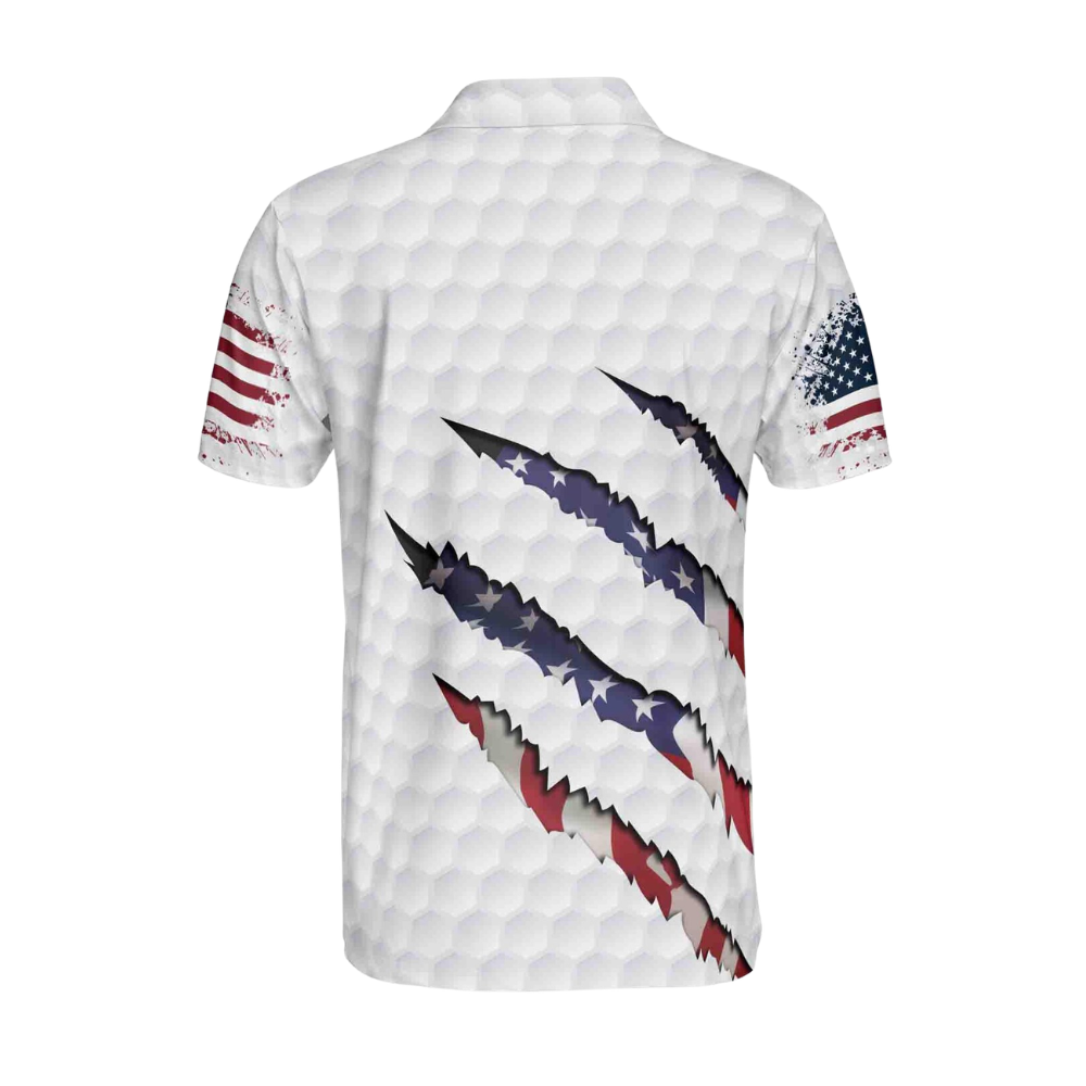 Custom Men's American Flag Golf Polo Shirt, Custom Patriotic Golf Shirts GE0080
