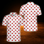 Red And White  Maple Leaf Men's Golf Polo Shirts, Canada Patriotic Golf Shirts