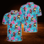 Bigfoot Floral Tropical Golf Polo Shirts For Men, Bigfoot Golf Shirts