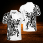 Custom Bigfoot Camoflage Golf Polo Shirt Men, Custom Bigfoot Golf Shirt