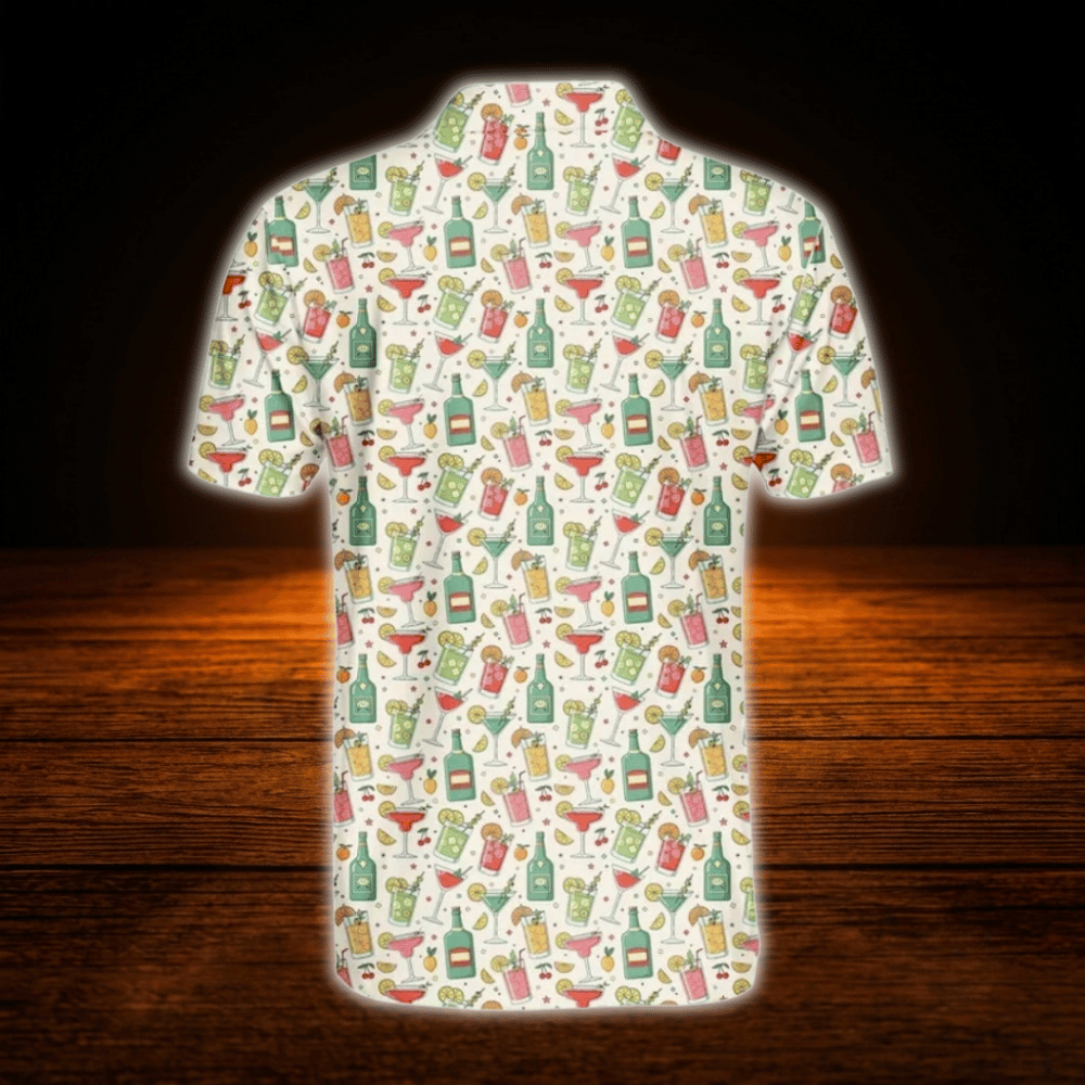 Margarita Cocktail Golf Polo Shirts For Men, Cocktail Golf Shirts