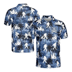Custom Bigfoot Blue Golf Polo Shirts Mens, Custom Bigfoot Sasquatch Golf Shirts GZ0091
