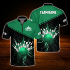 Custom Team Red And Black Bowling Jersey Shirts For Men, Custom Team Bowling Shirts
