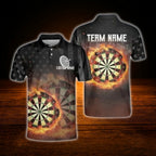 Custom Fire Darts Men Polo Shirt, Custom Flame Darts Shirt Team
