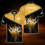 Custom Team Red And Black Bowling Jersey Shirts For Men, Custom Team Bowling Shirts