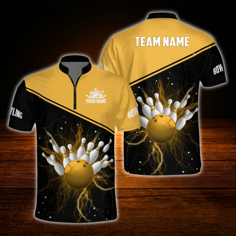 Custom Team Red And Black Bowling Jersey Shirts For Men, Custom Team Bowling Shirts