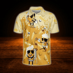 Funny Beer Men's Yellow Golf Polo Shirts, Beer Golf Shirts